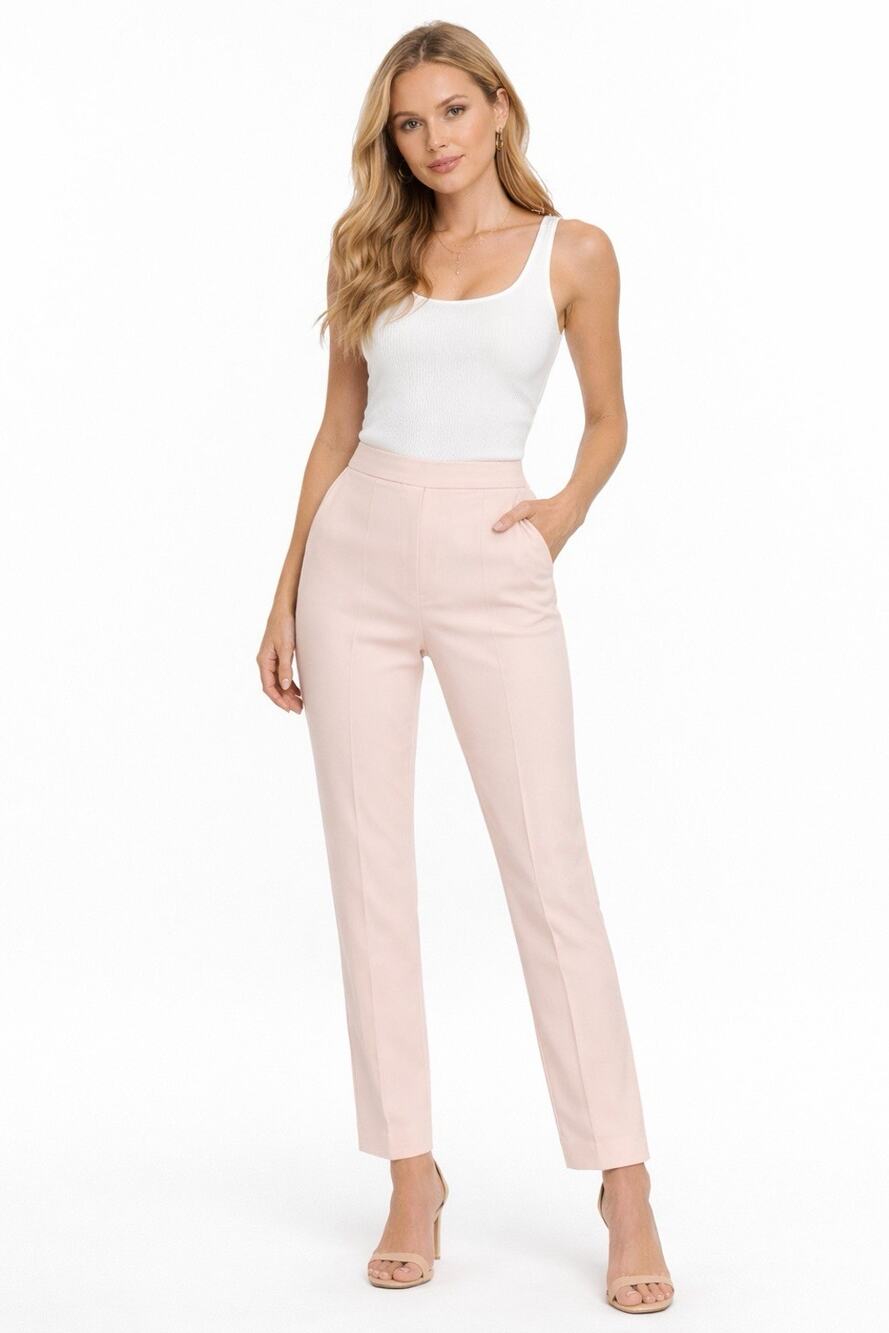 Max Mara Trousers Women’s Pale Pink Straight Fitted Ankle Size US 6
